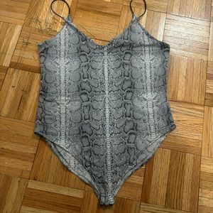 Snakeskin Pattern Tank Bodysuit